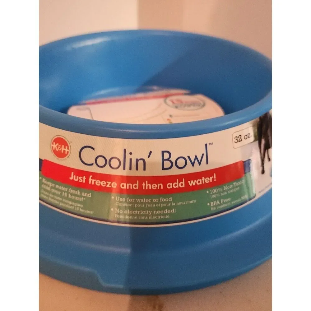 K&H Pet Products Coolin' Pet Bowl 32 oz. Blue 10.5